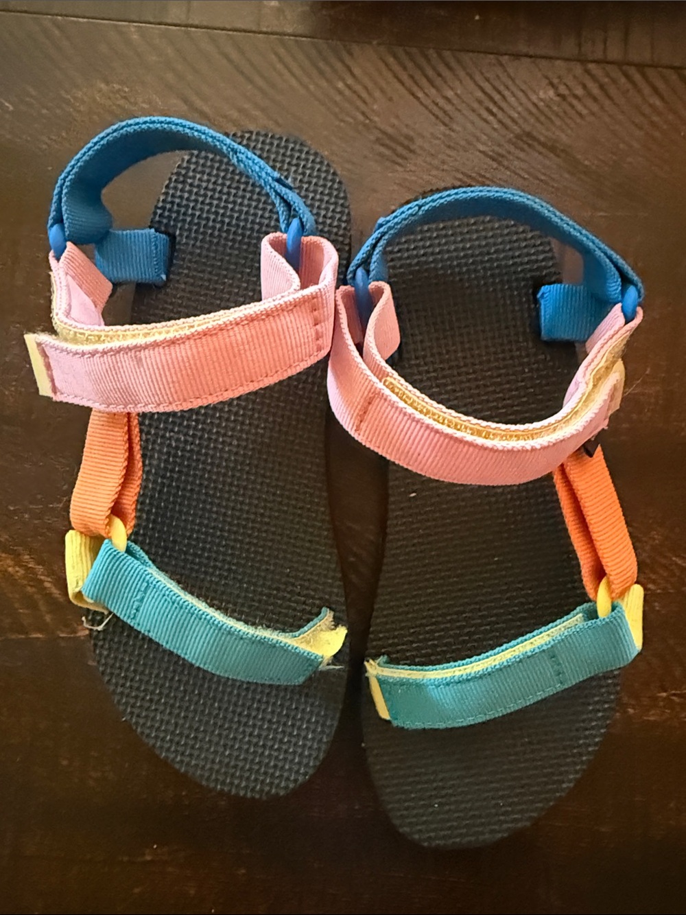 Teva Kids Multicolor Strap Sandals - Pink, Teal & Orange